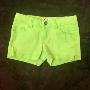 Neon green summer shorts